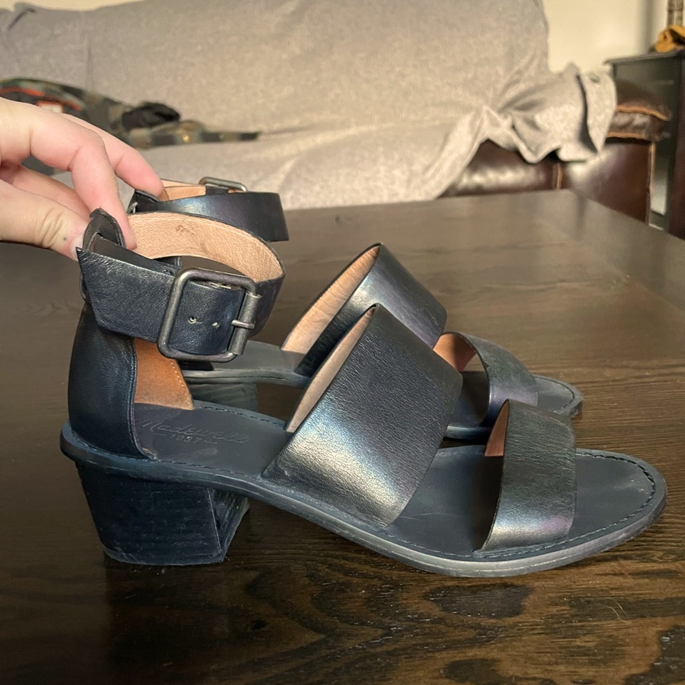 Madewell “The Warren” Double-strap and Black Heel